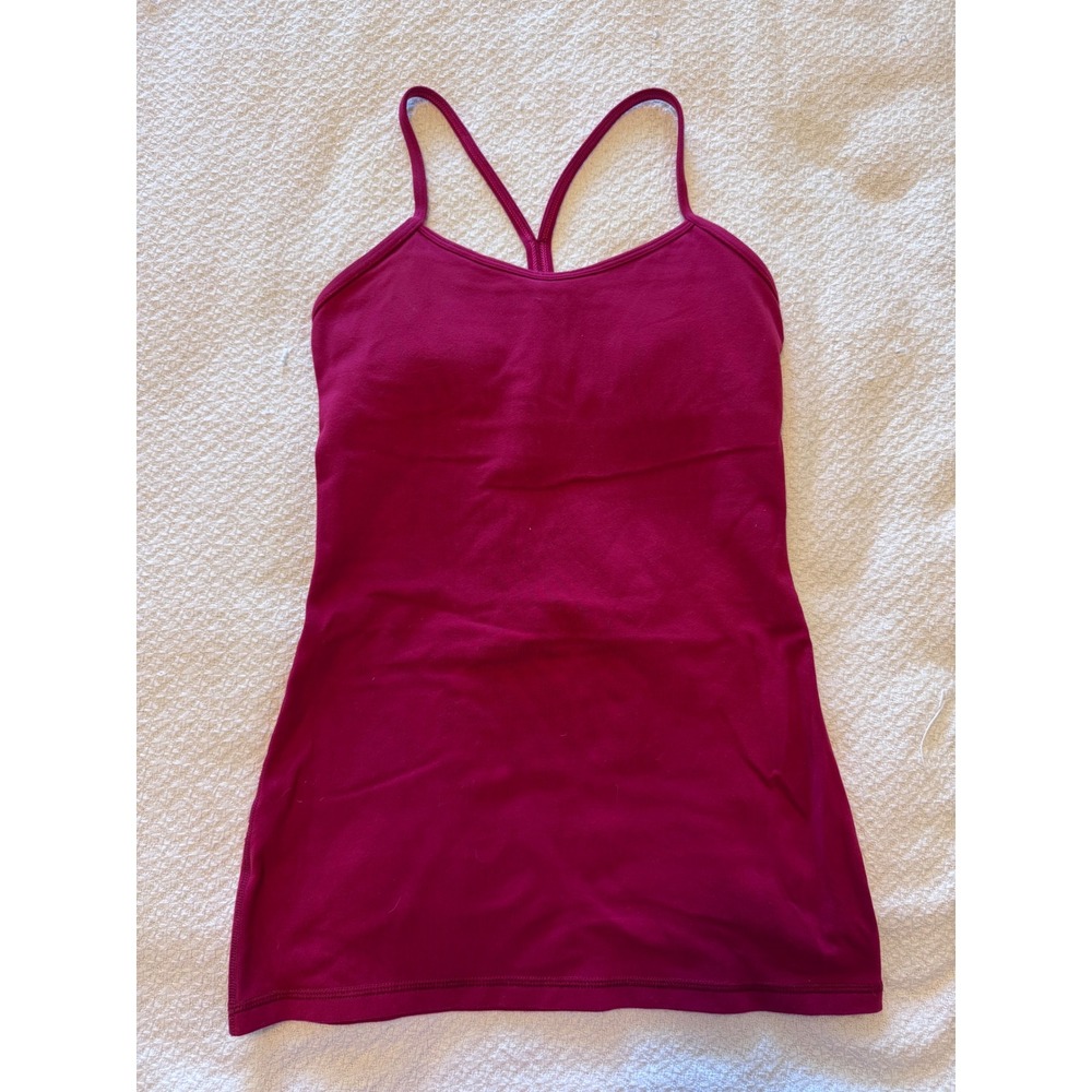 Lululemon Power Y Tank Top Berry Pink Magenta Racerback Built In Bra Yoga Camis